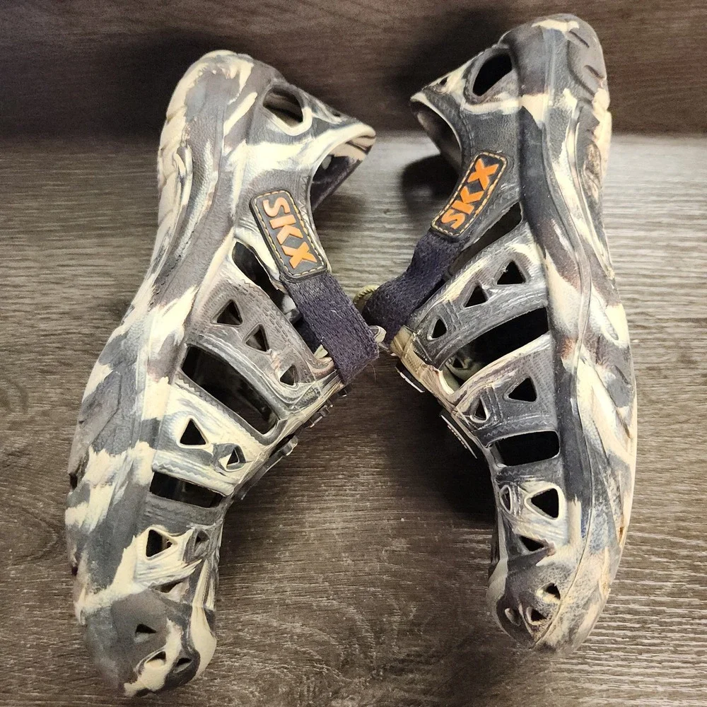 Skechers Cali Gear Clogs Boys 4 Black Tan Marble Water Shoes Sandals‎ Gorpcore